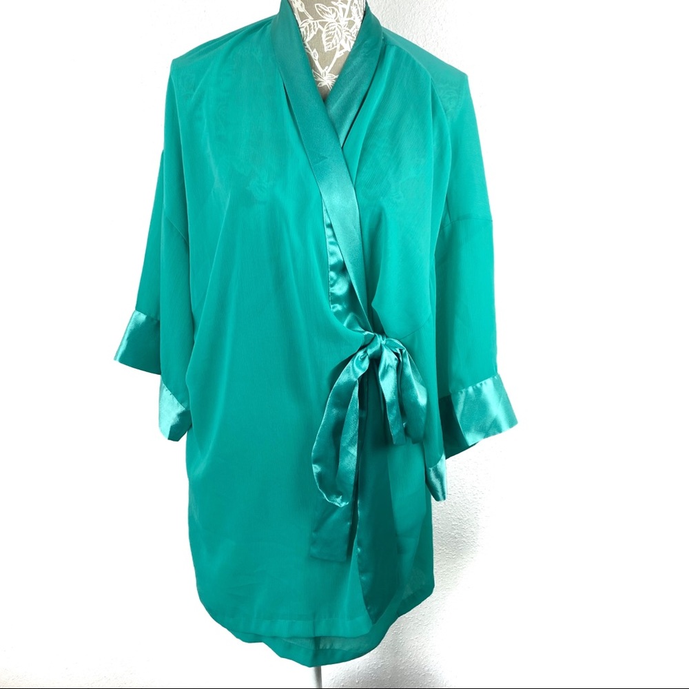 Victoria’s Secret Green Sheer Satin Robe